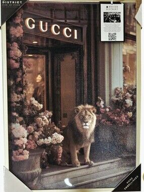 Design District GUCCI Floral Storefront Lion Framed Wall Decor